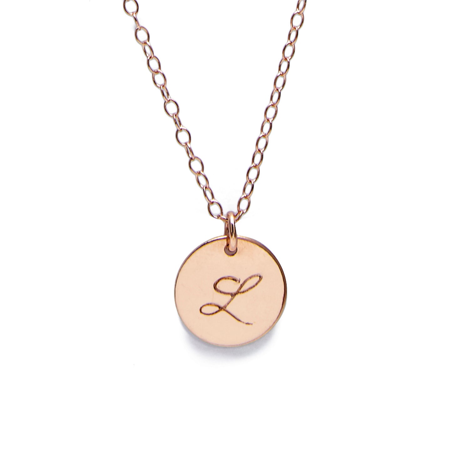 Rose Gold Initial Monogram Charm Necklace