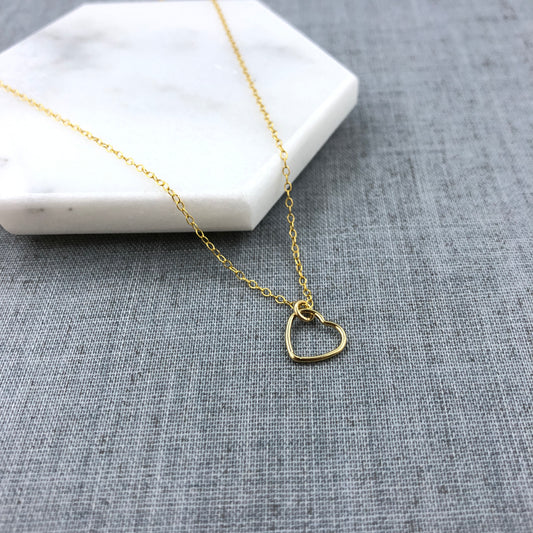 Heart Charm Necklace - Silver, Gold, Rose Gold