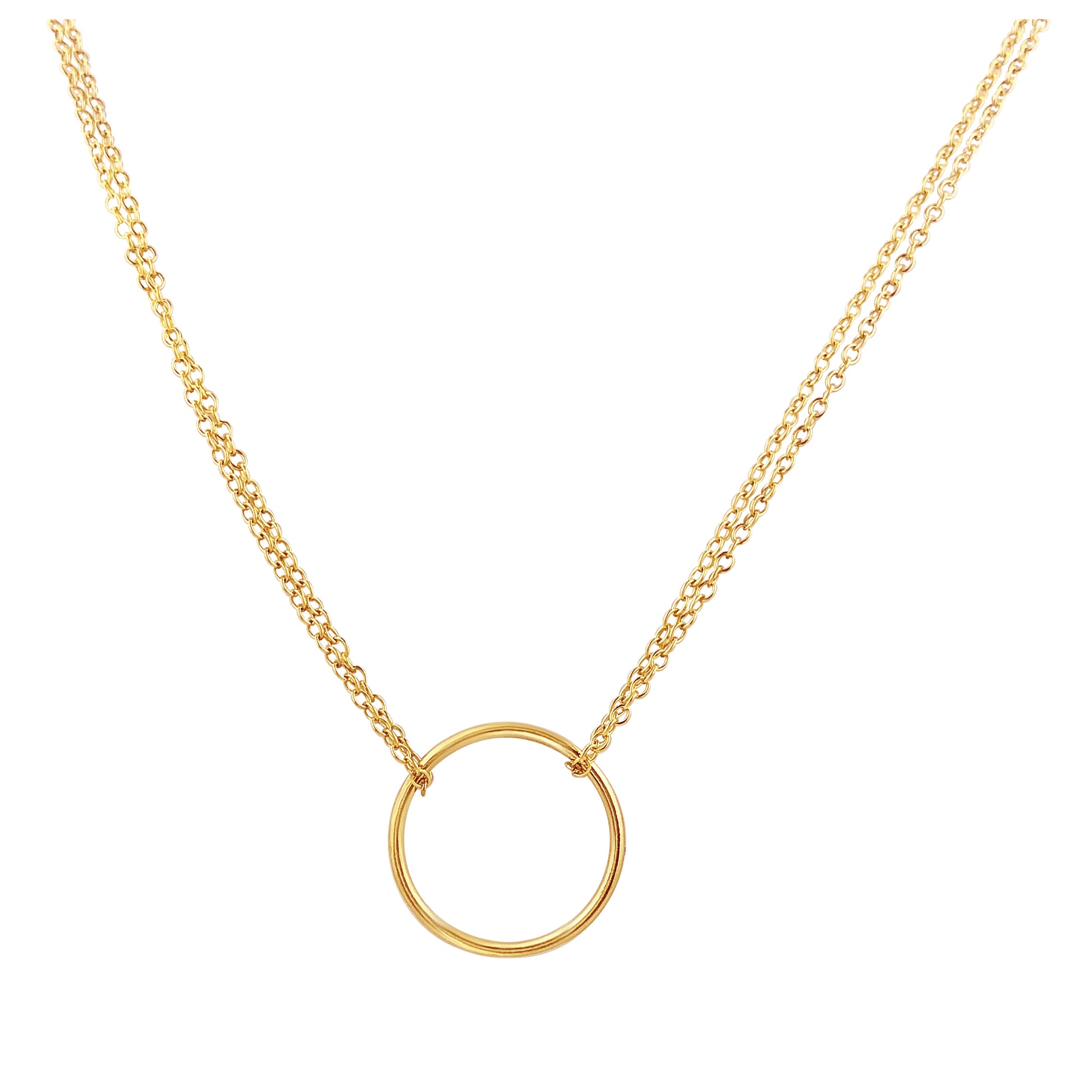 Gold Karma Circle Necklace