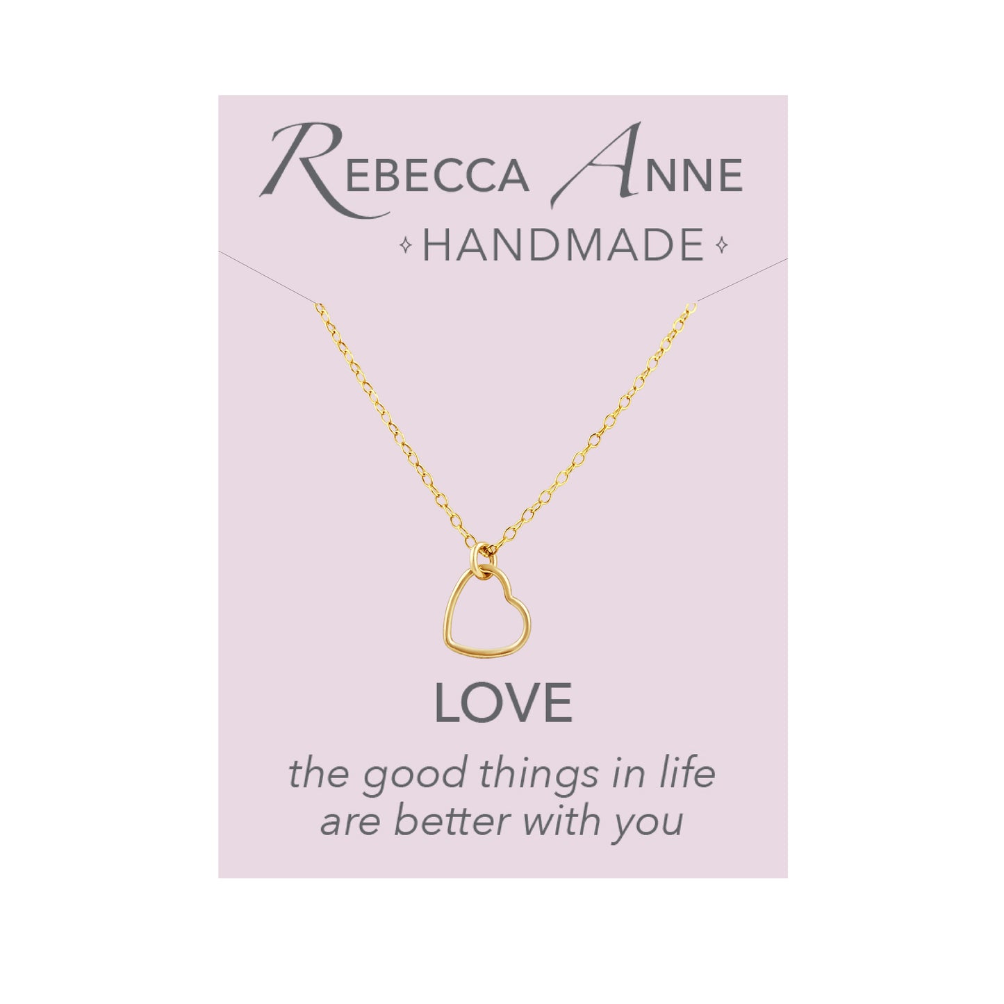 Heart Charm Necklace - Silver, Gold, Rose Gold