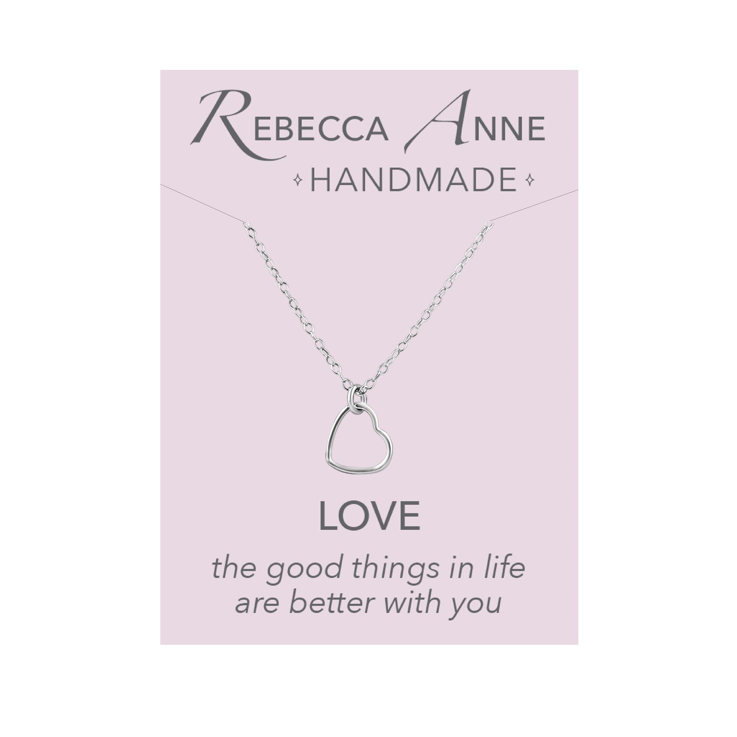 Heart Charm Necklace - Silver, Gold, Rose Gold