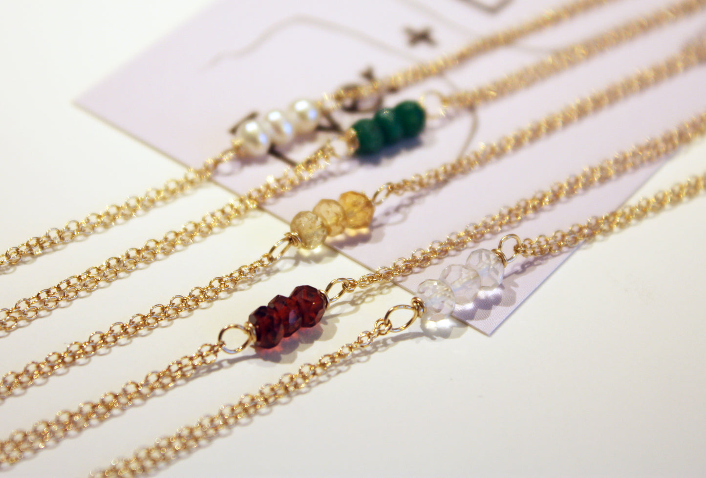 Handmade Yellow Gold Birthstone Bracelets