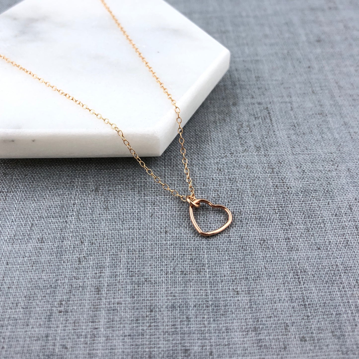 Heart Charm Necklace - Silver, Gold, Rose Gold