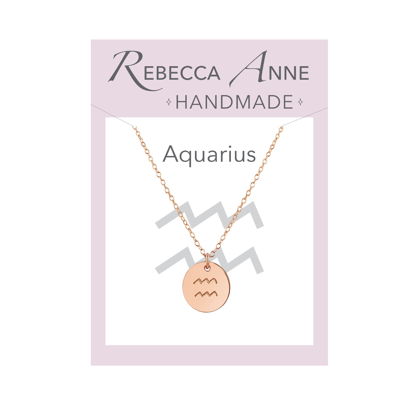 Rose Gold Zodiac Necklace Aquarius