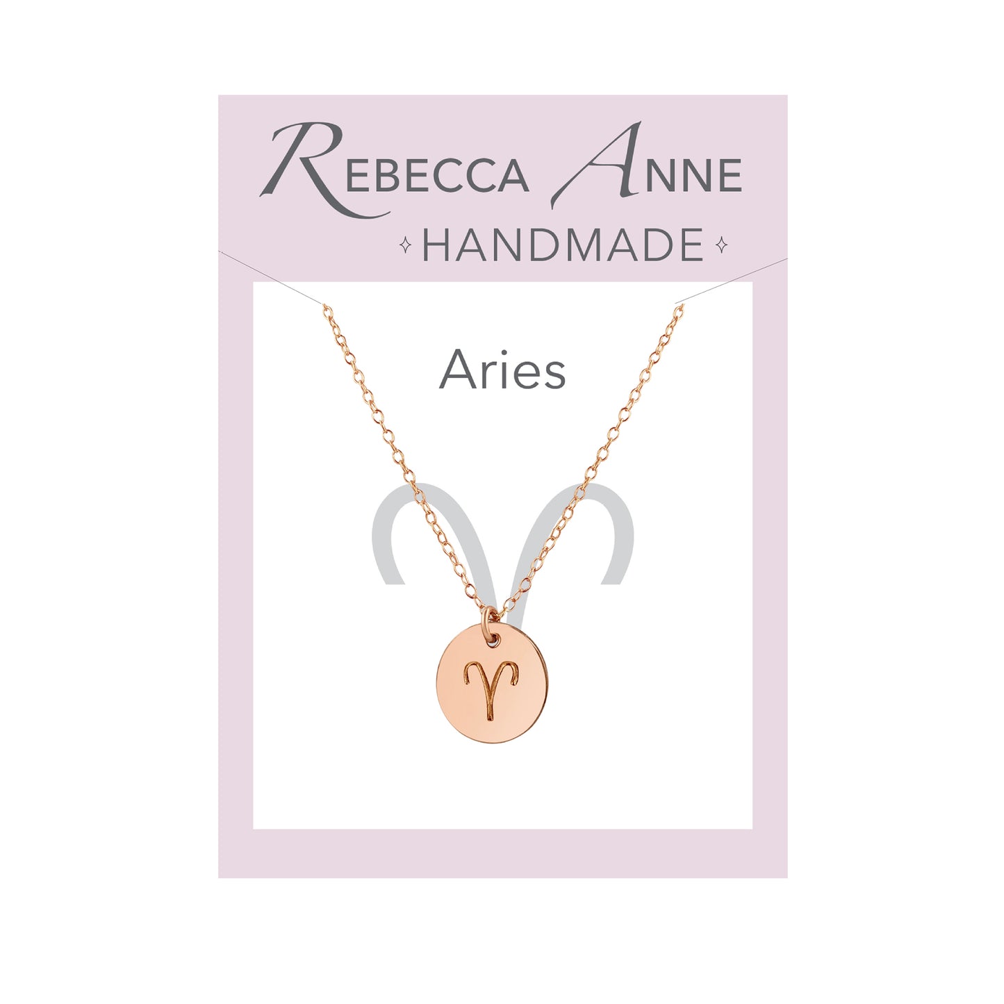 Rose Gold Zodiac Necklace Aries