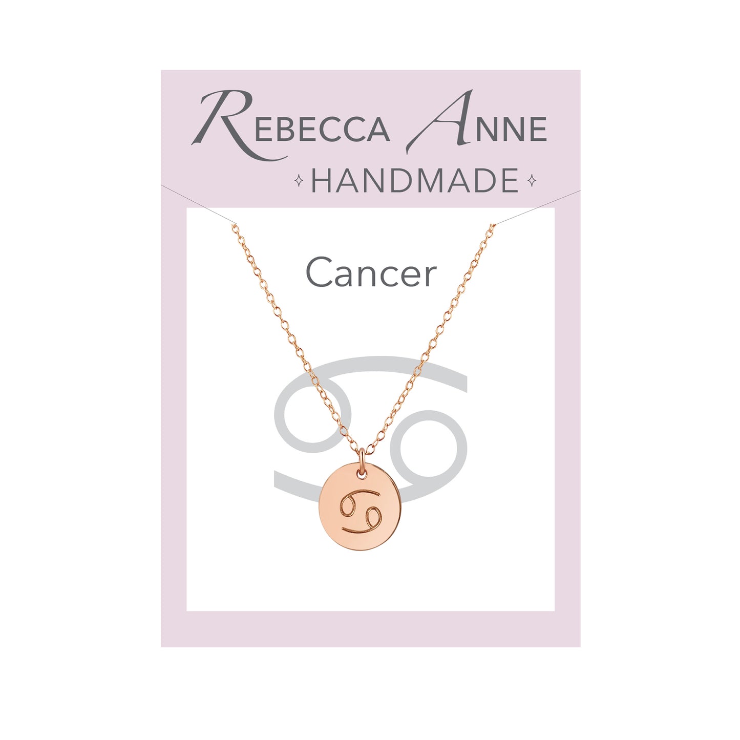 Rose Gold Zodiac Necklace Cancer