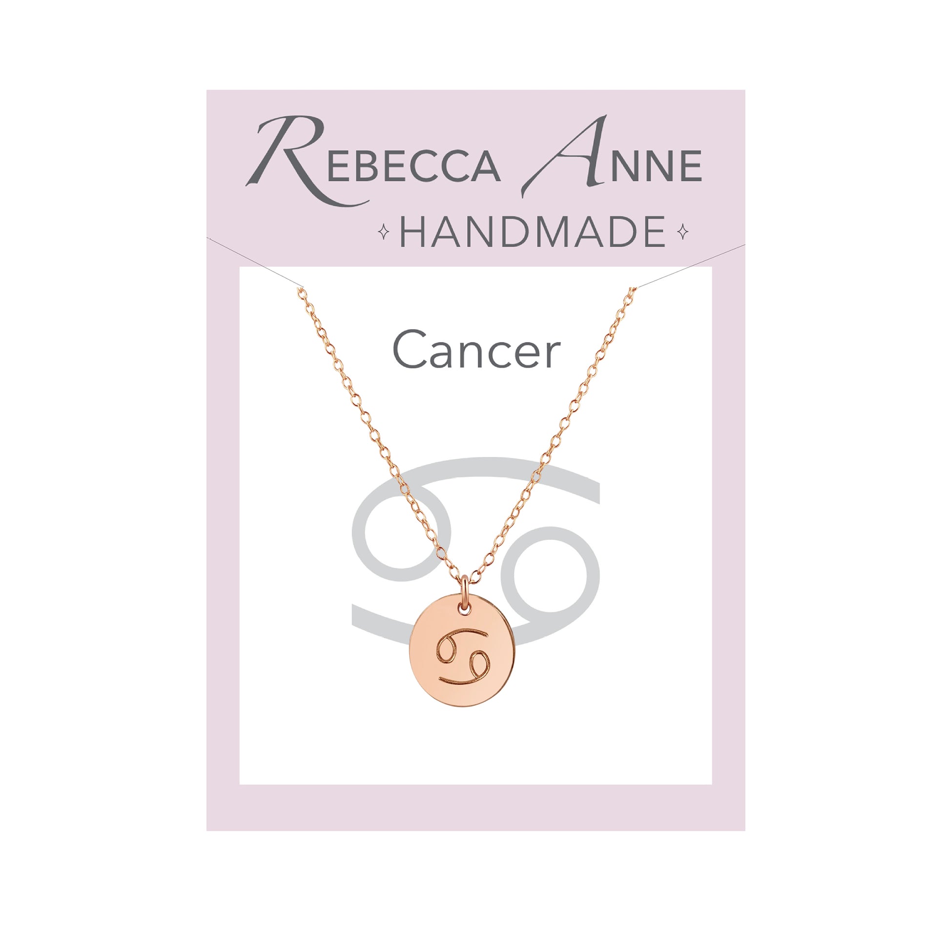 Rose Gold Zodiac Necklace Cancer