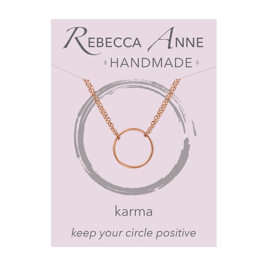 Rose Gold Karma Necklace - Keep Your Circle Positive