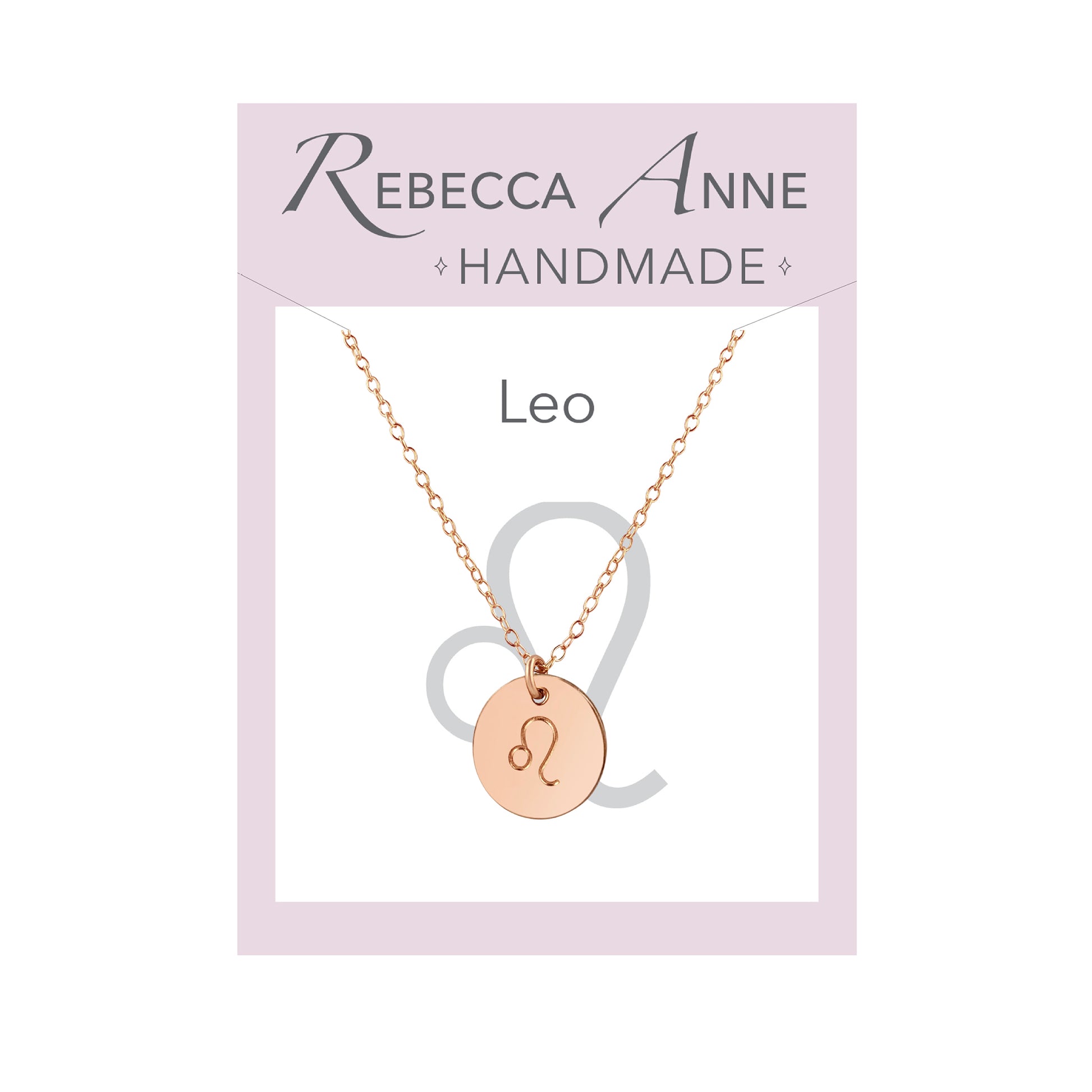 Rose Gold Zodiac Necklace Leo