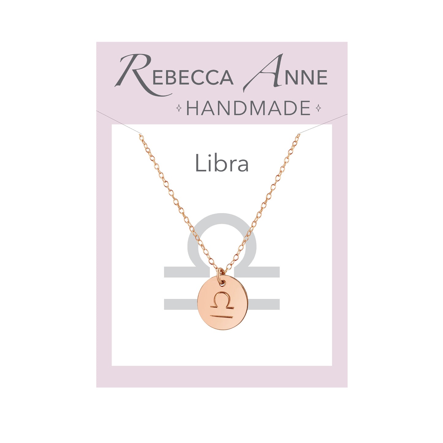 Rose Gold Zodiac Necklace Libra