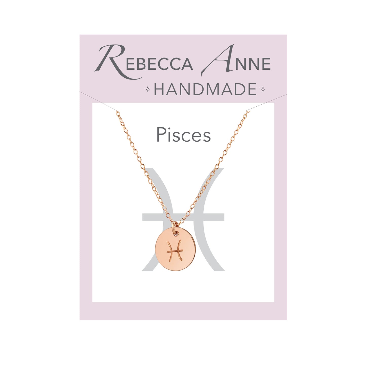 Rose Gold Zodiac Necklace Pisces