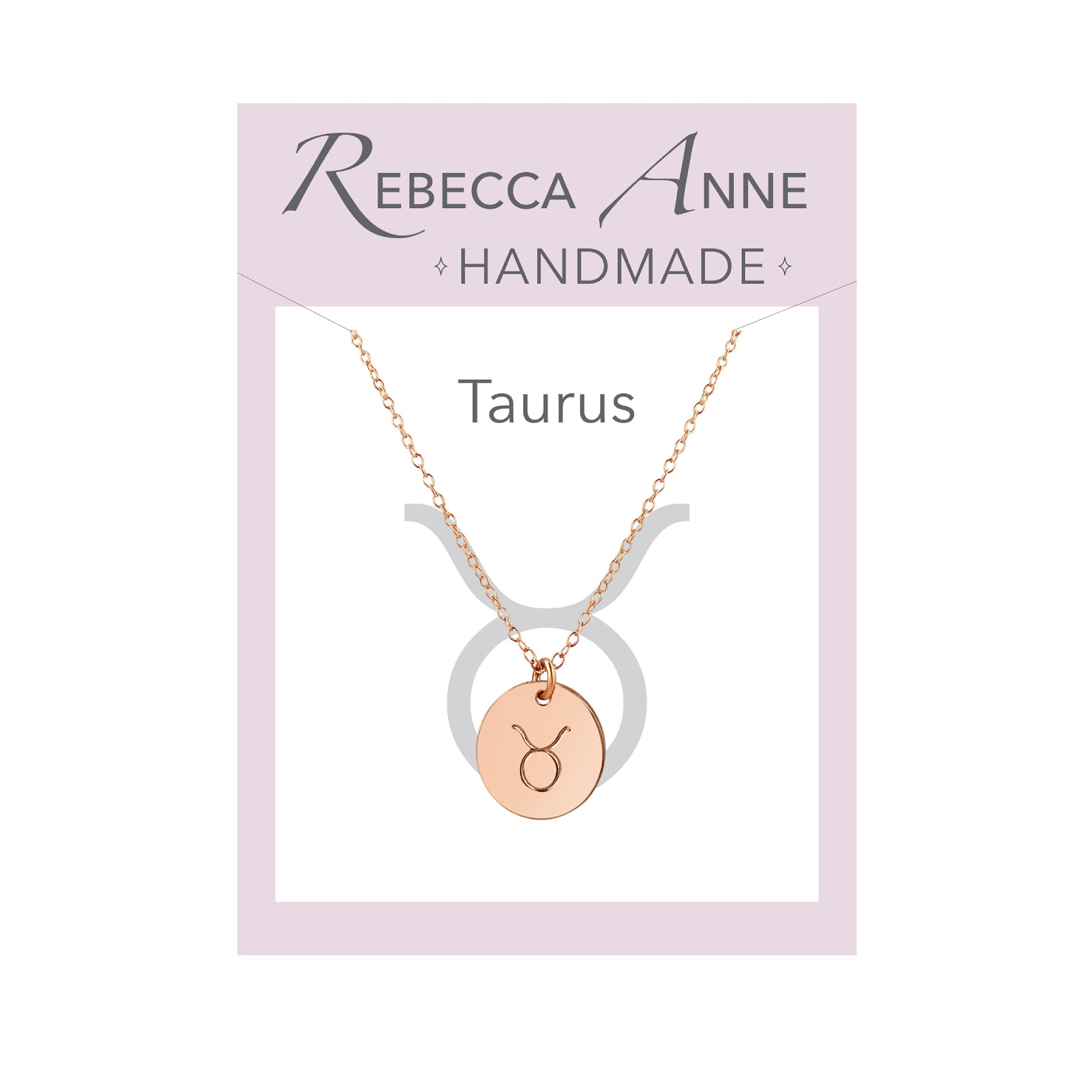 Rose Gold Zodiac Necklace Taurus