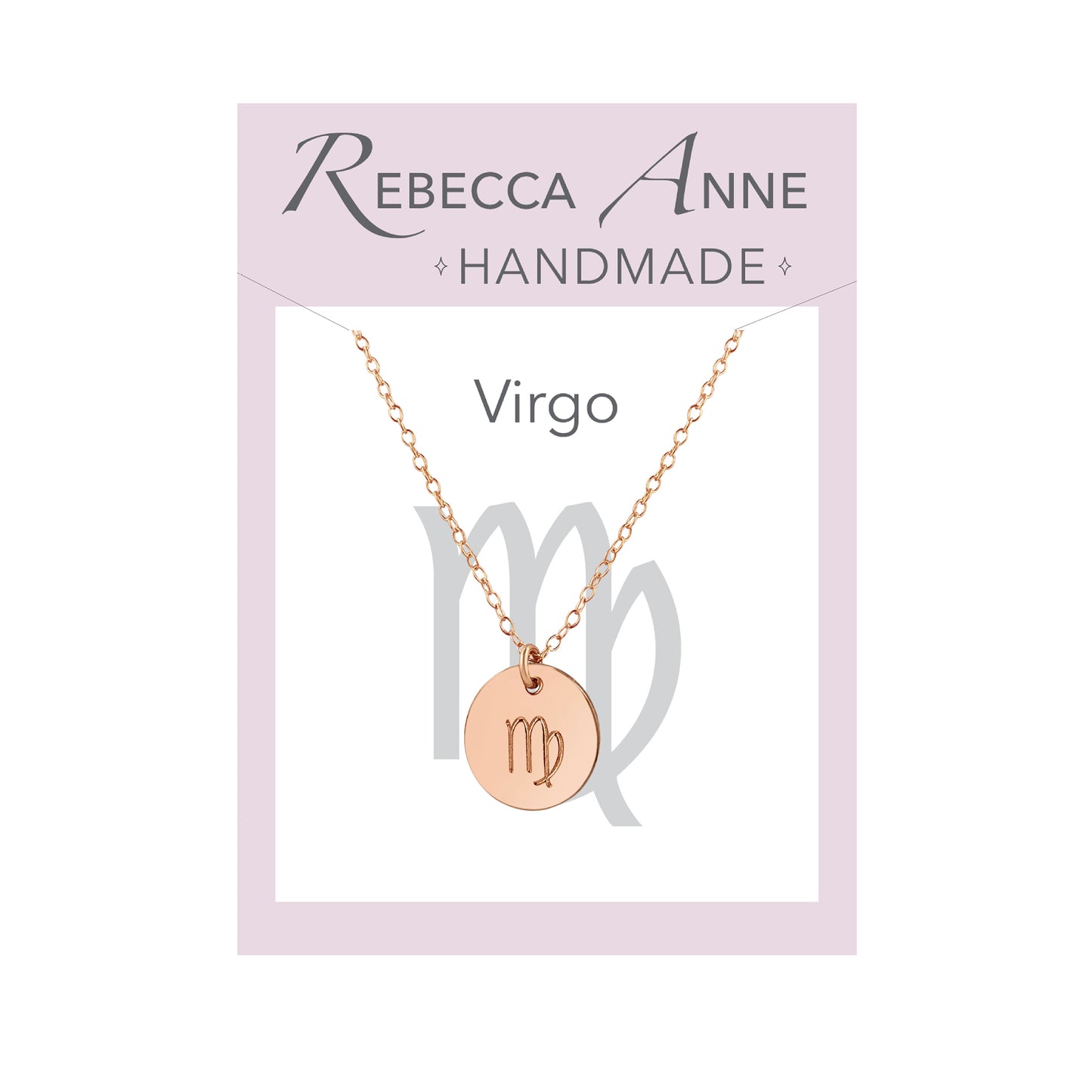 Rose Gold Zodiac Necklace Virgo