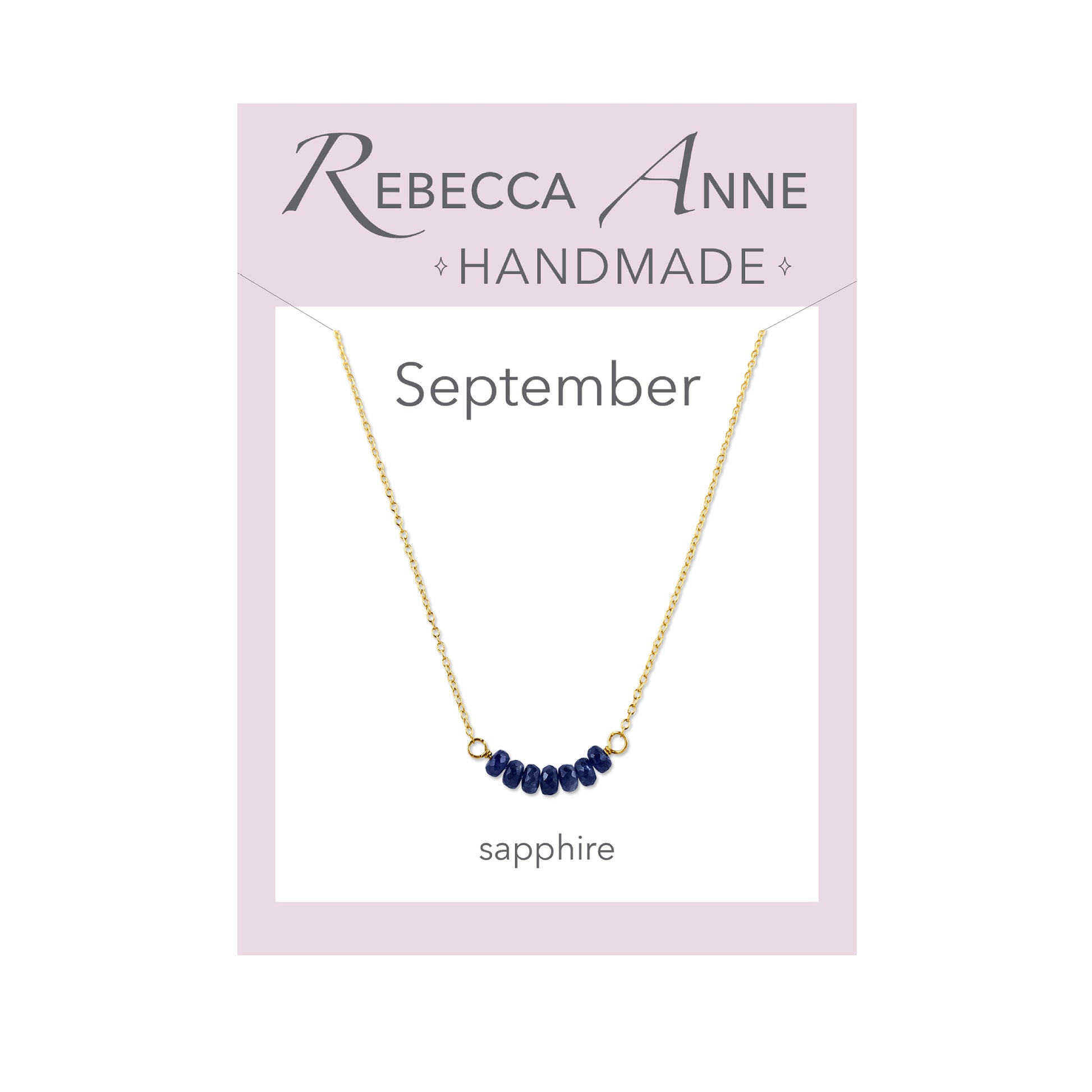 Sapphire Gold September Birthstone Bar Necklace