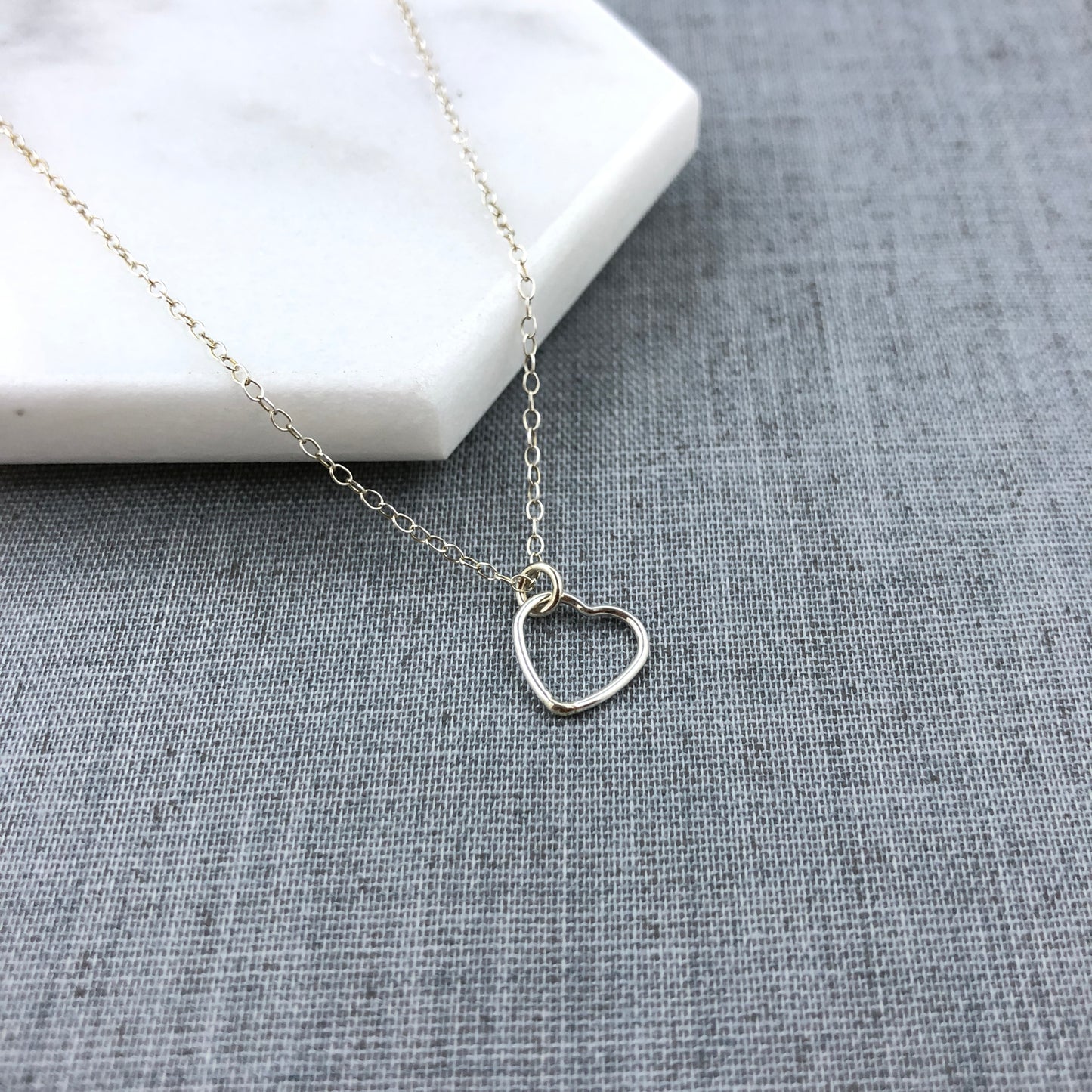 Heart Charm Necklace - Silver, Gold, Rose Gold