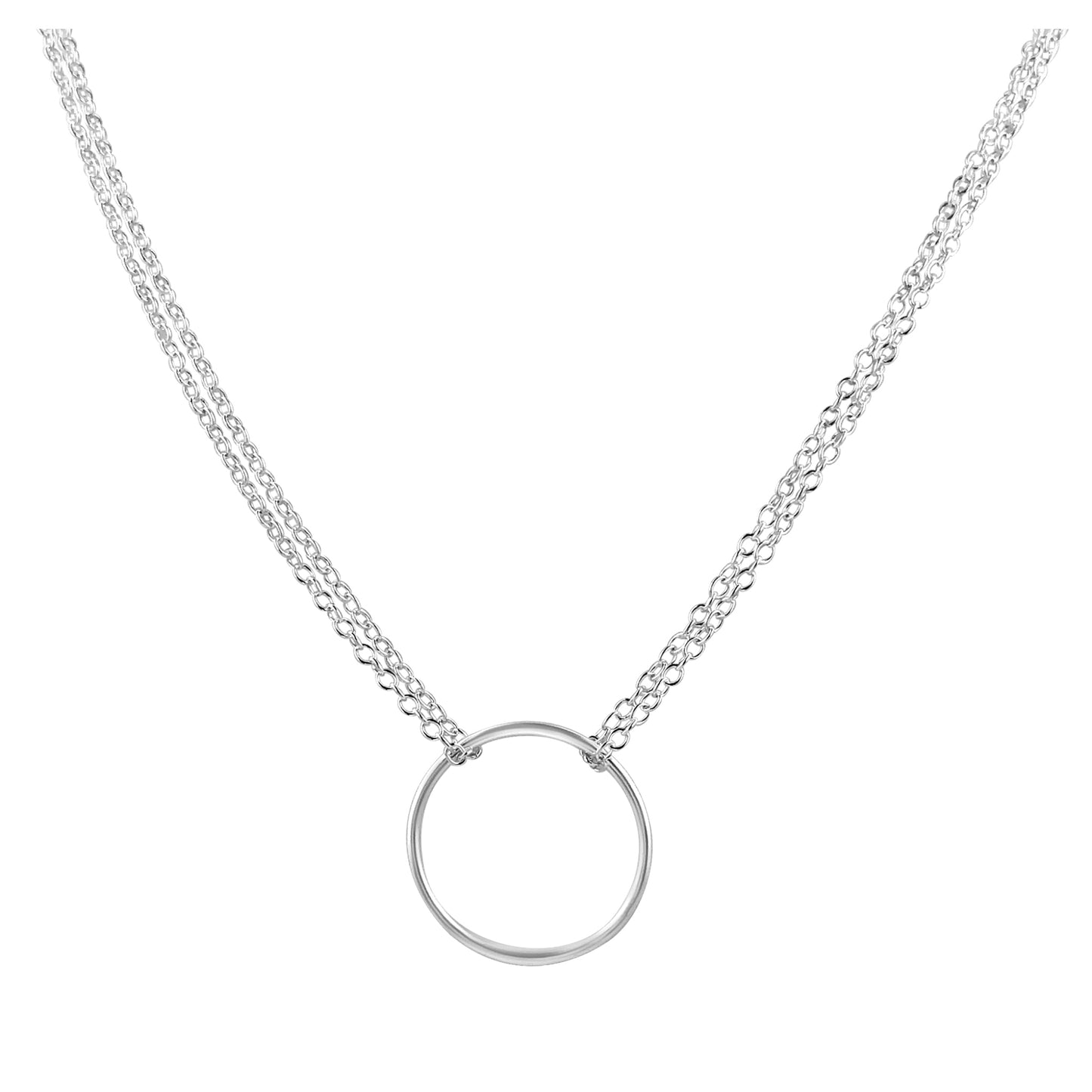 Sterling Silver Karma Circle Necklace