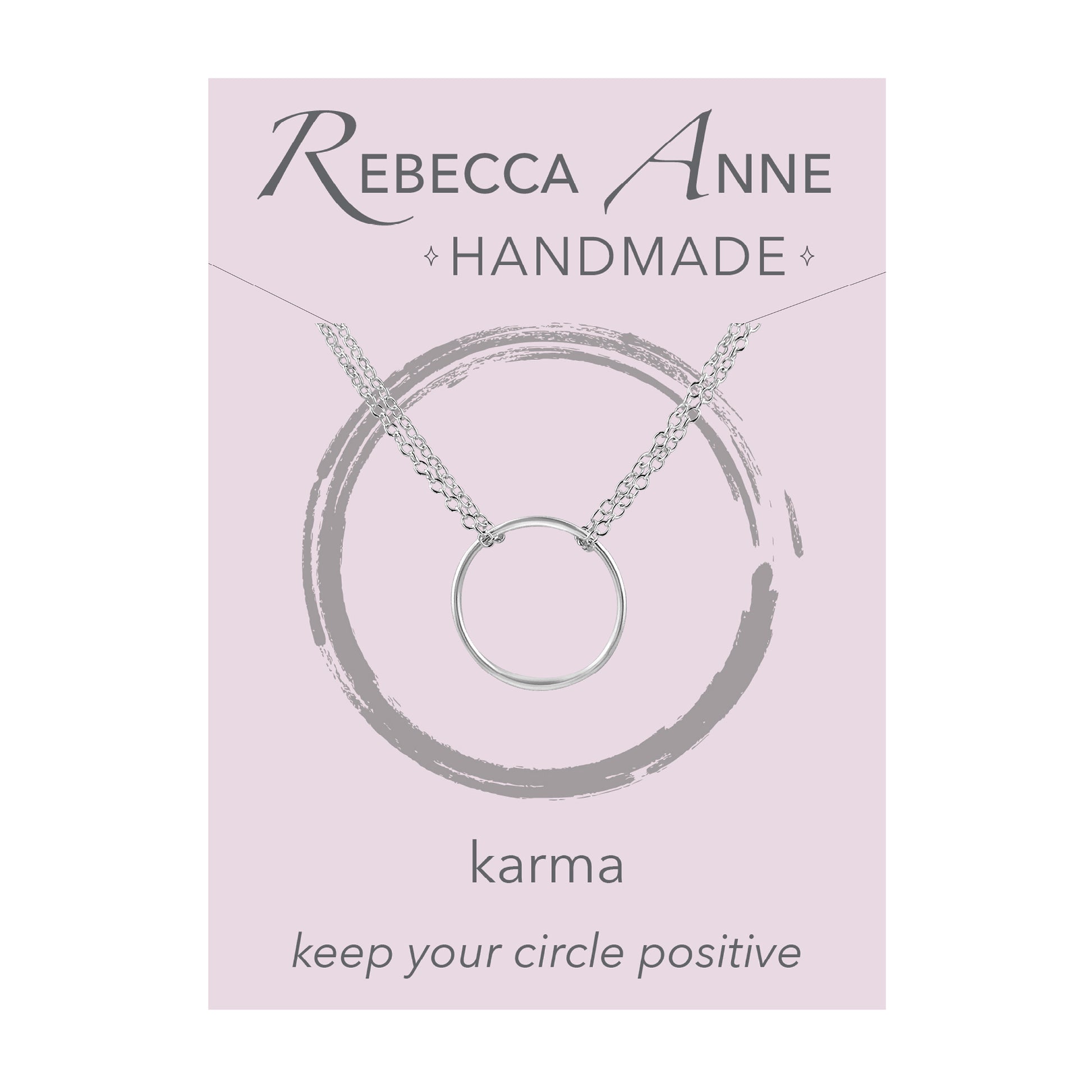 Sterling Silver Karma Circle Necklace - Keep Your Circle Positive