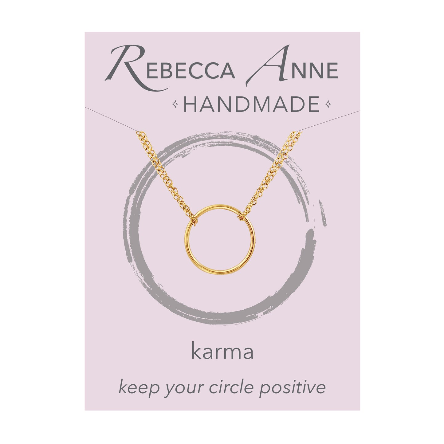 Gold Karma Circle Necklace - Keep Your Circle Positive