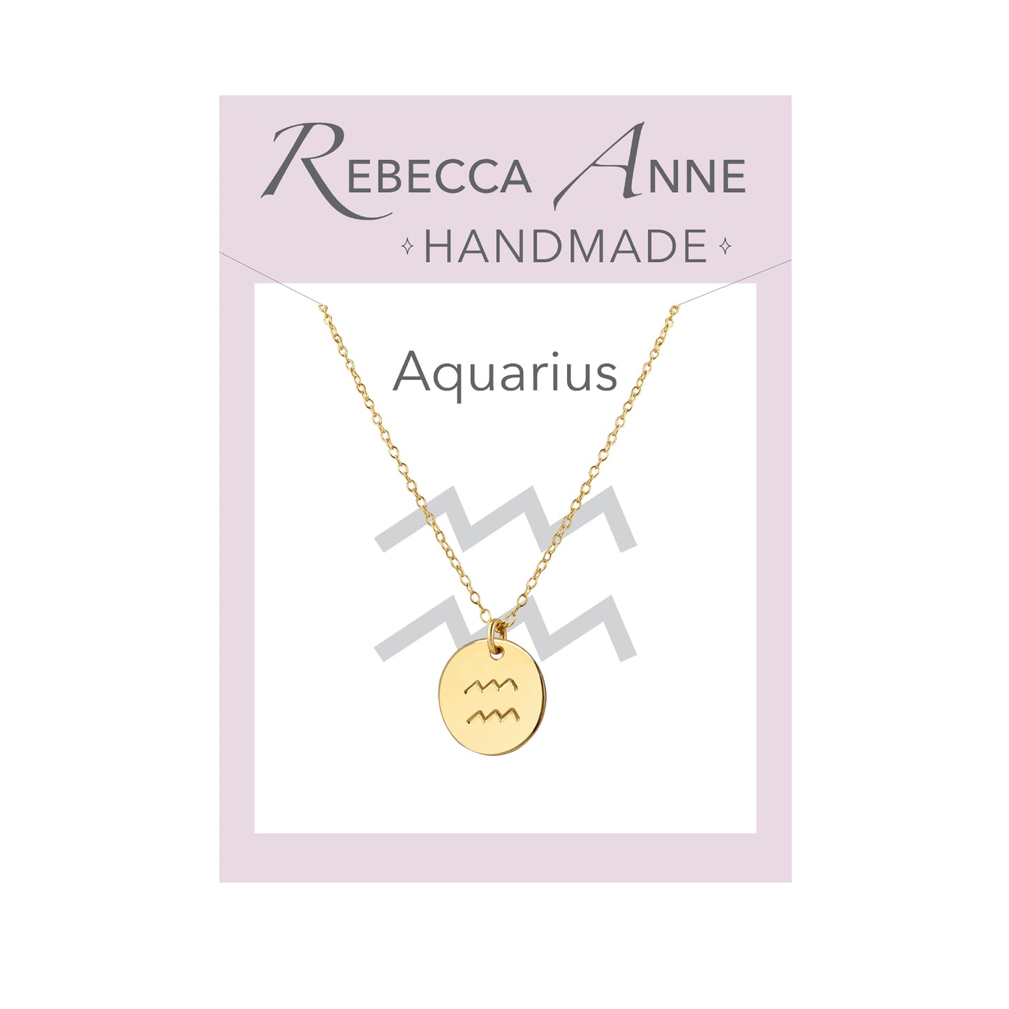 Handmade Gold Aquarius Necklace