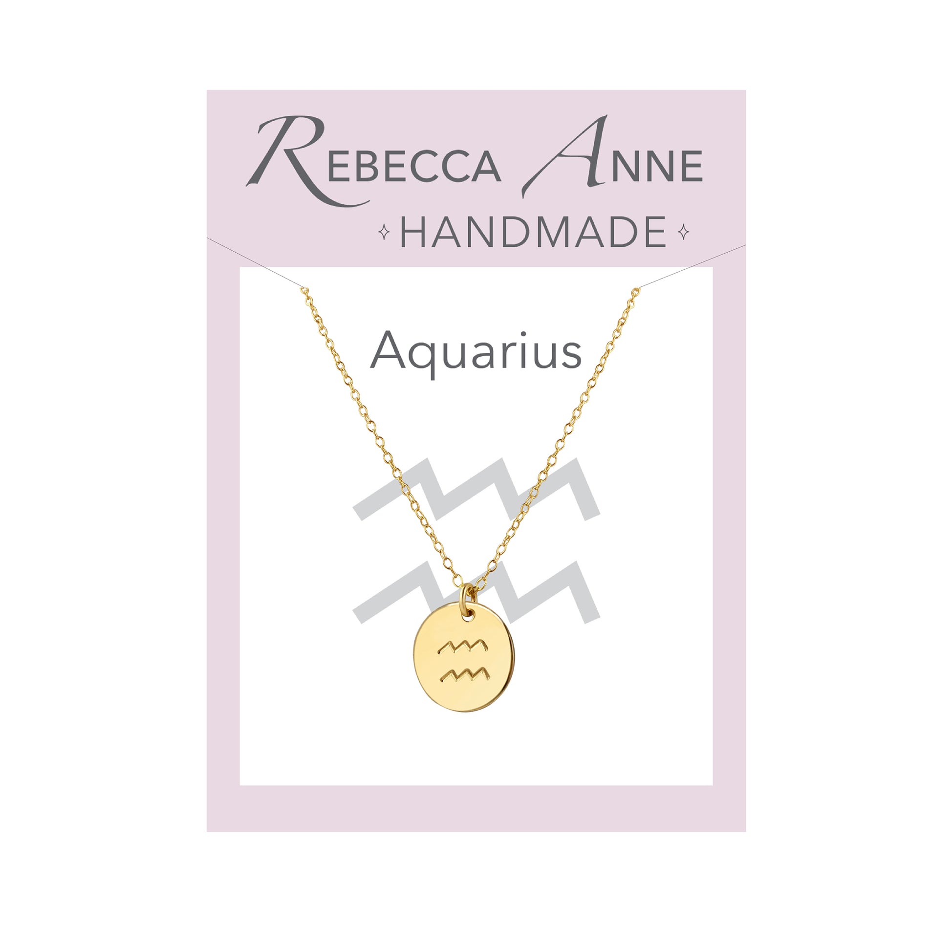 Handmade Gold Aquarius Necklace