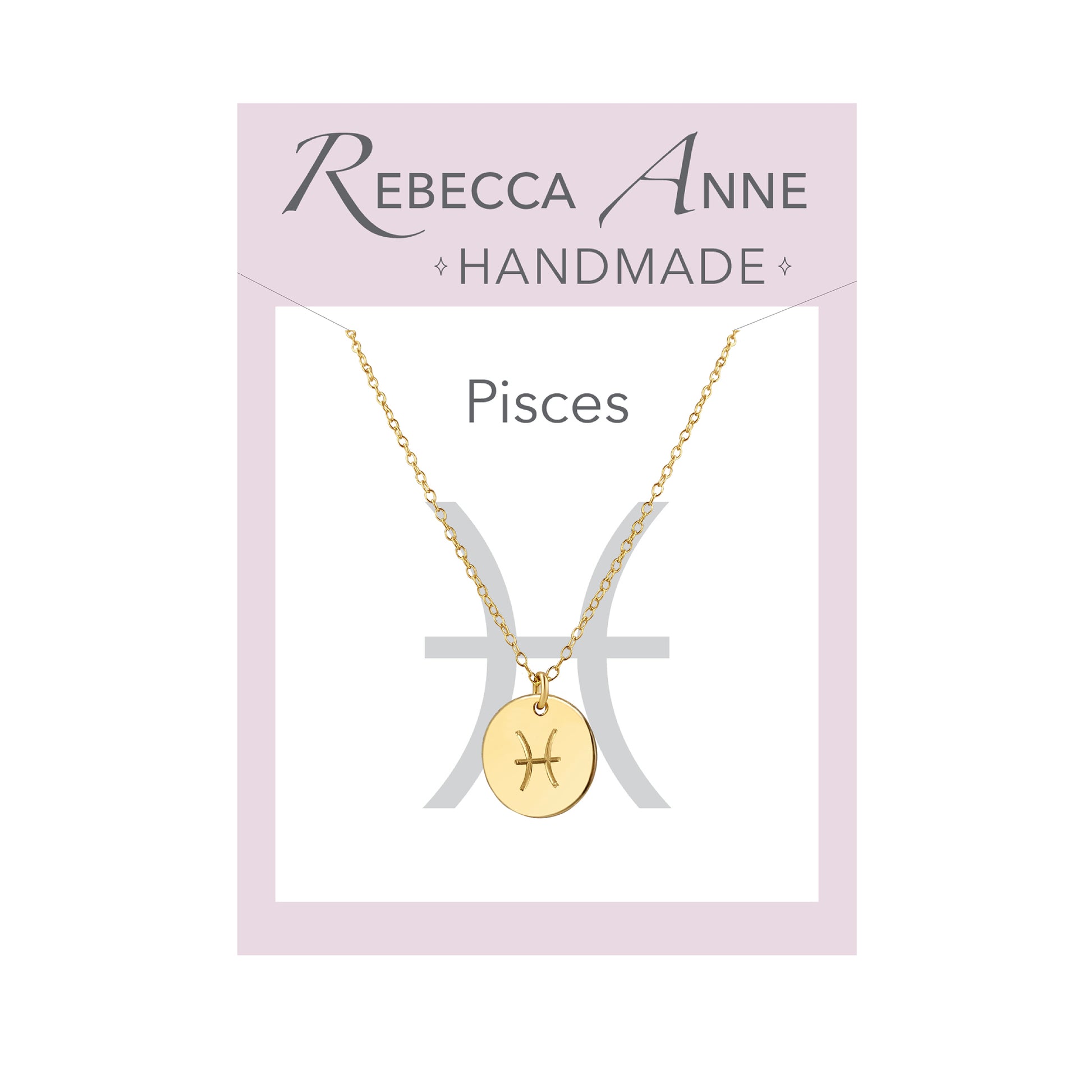 Handmade Gold Pisces Necklace