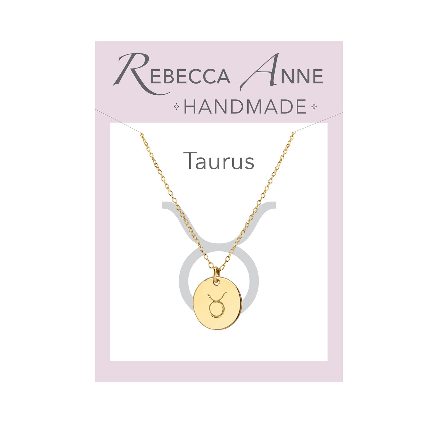 Handmade Gold Taurus Necklace