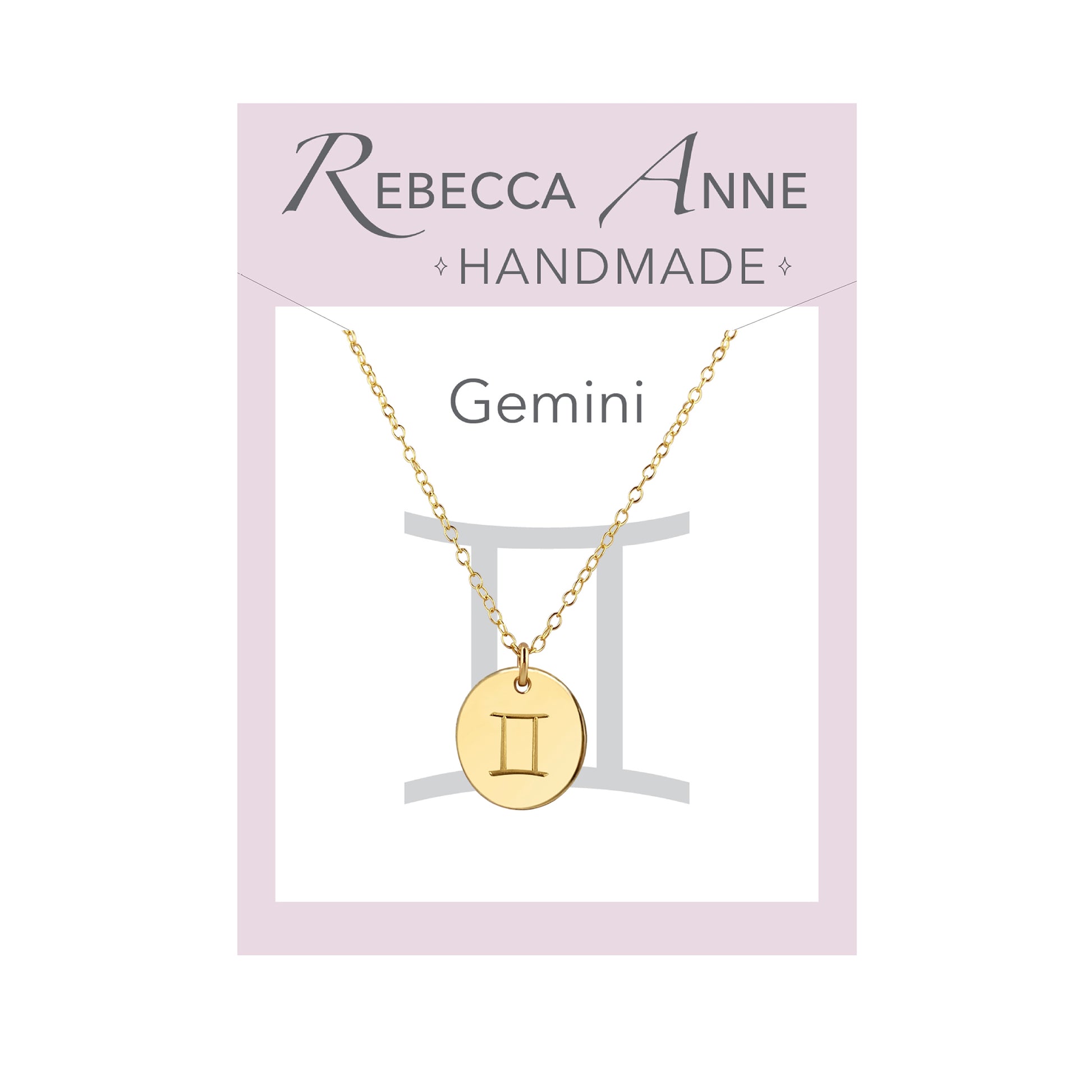Handmade Gold Gemini Necklace