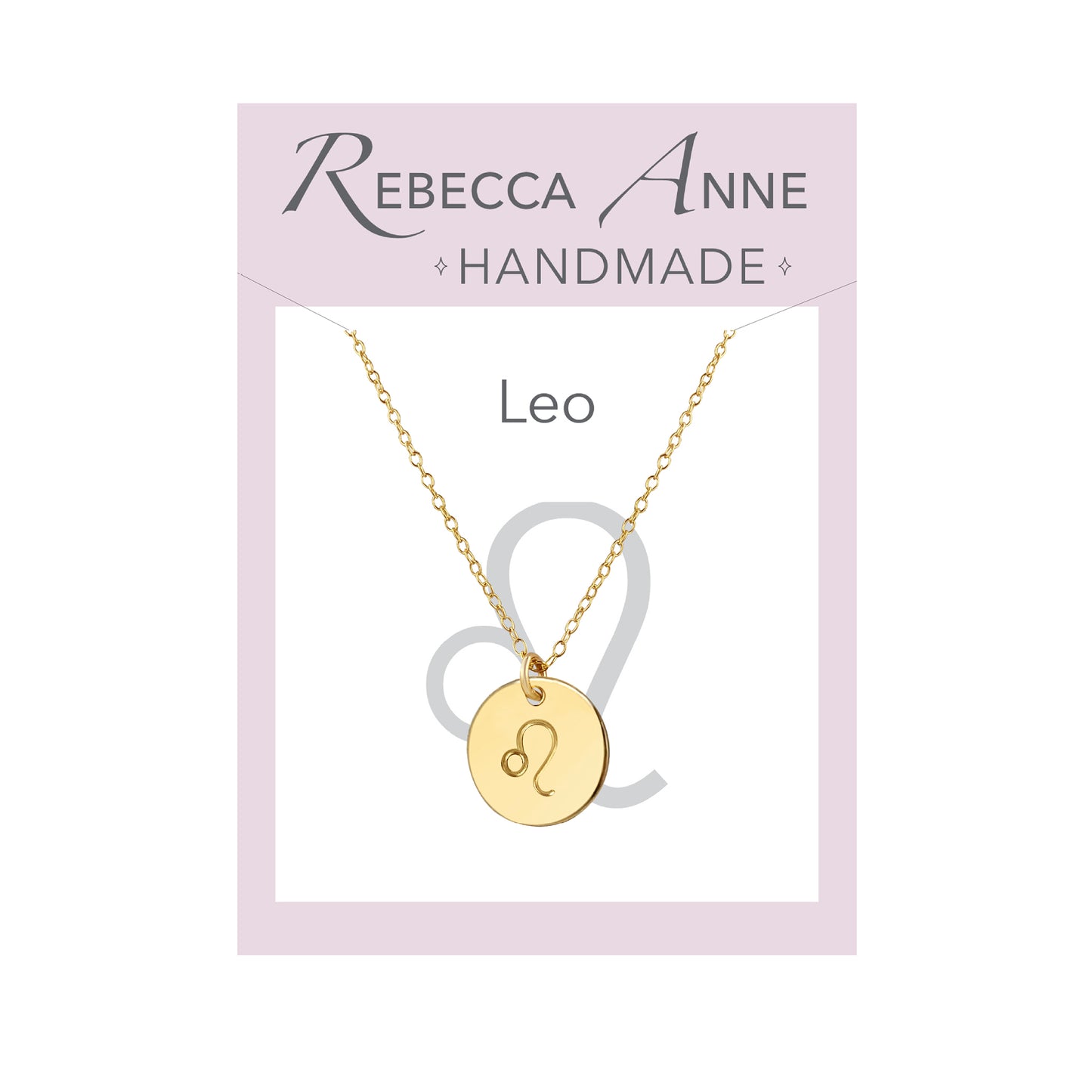 Handmade Gold Leo Zodiac Necklace