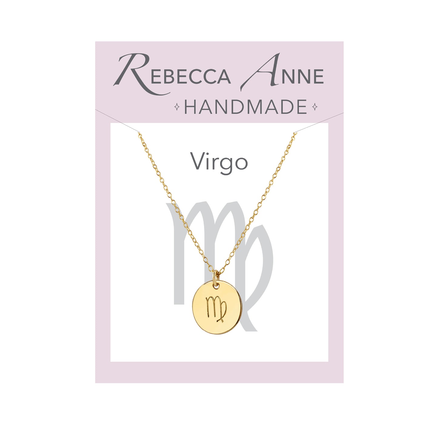 Handmade Gold Virgo Zodiac Necklace