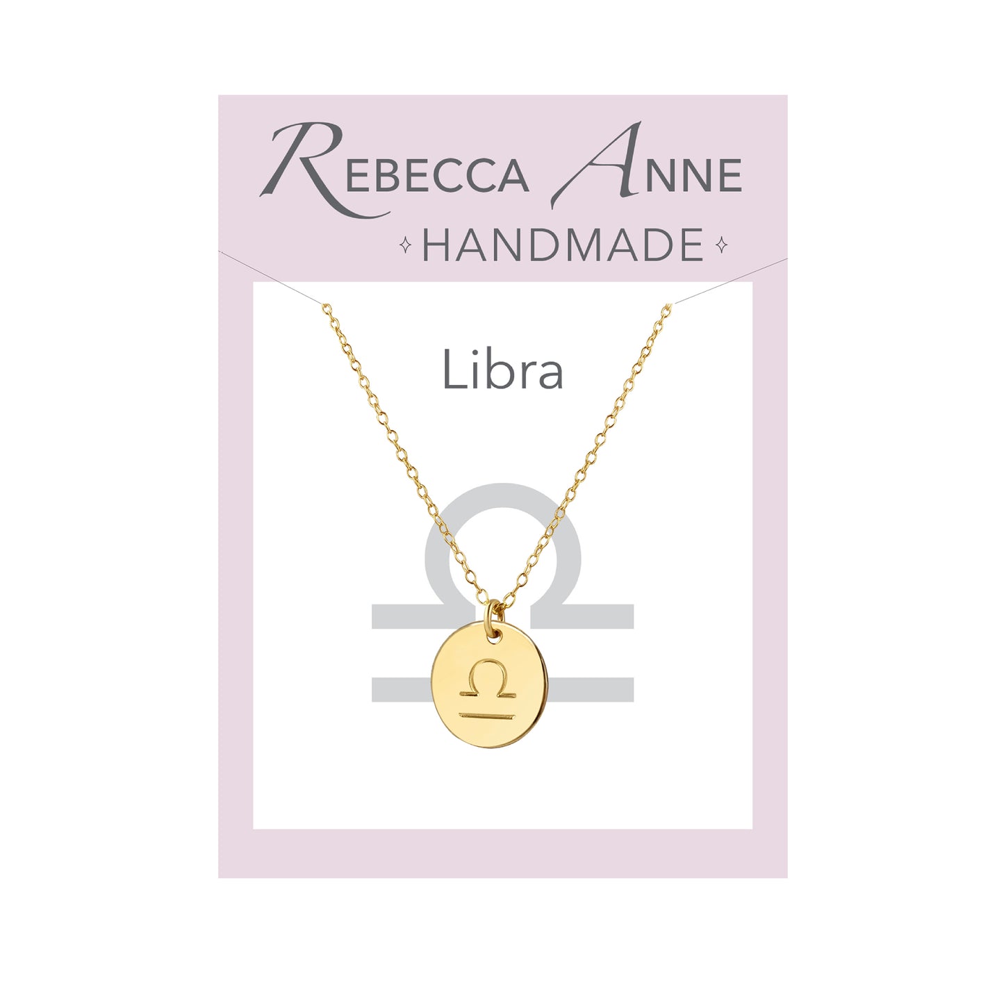 Handmade Gold Libra Zodiac Necklace