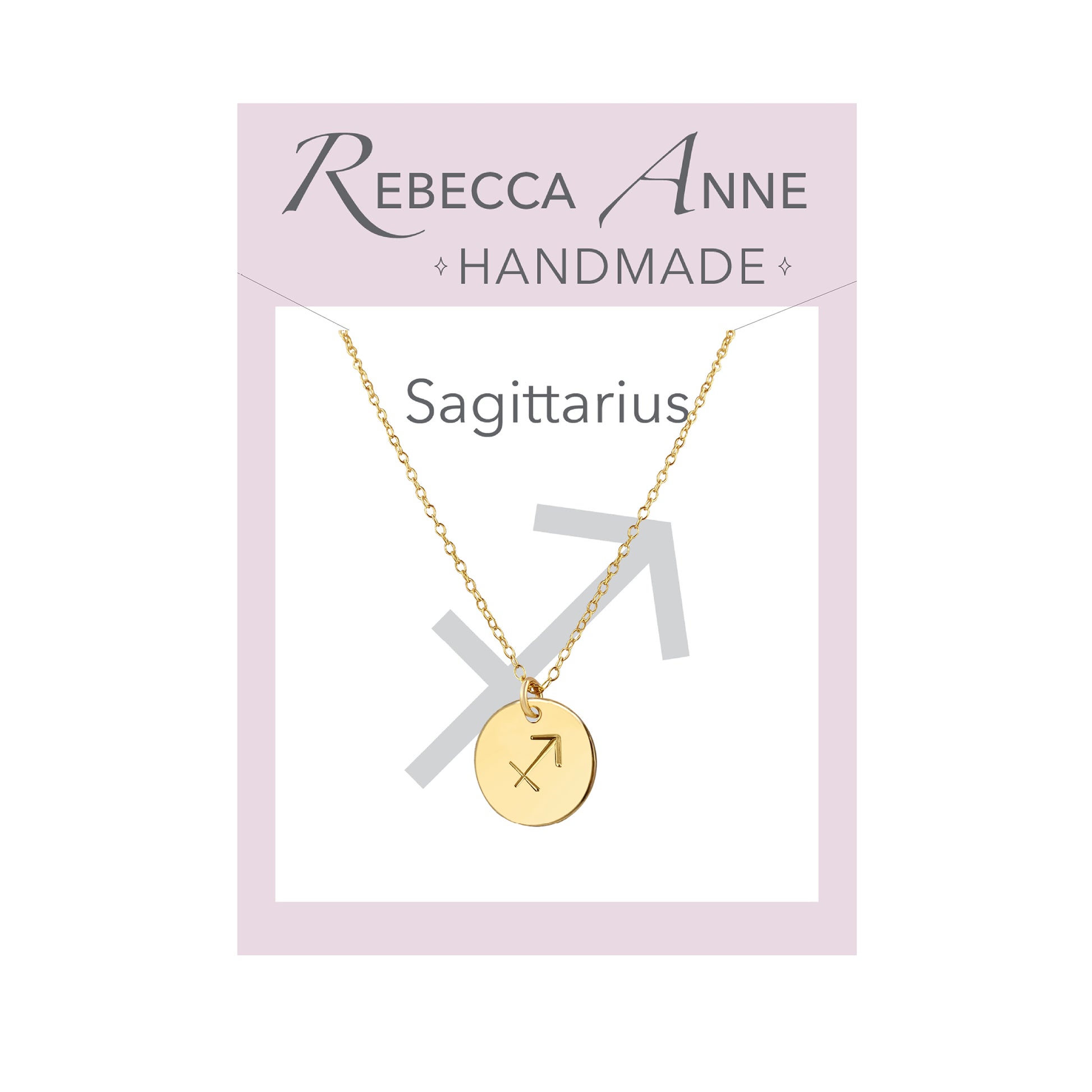 Handmade Gold Sagittarius Zodiac Necklace