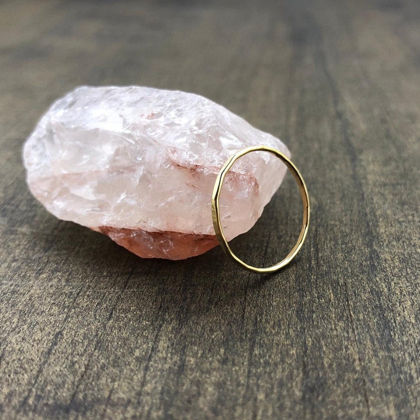 Simple Hammered Ring - Sterling Silver, Gold, Rose Gold Fill
