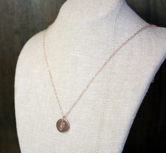 Rose Gold Initial Monogram Charm Necklace